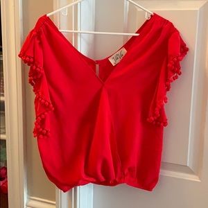 VAVA by Joy Han Dorothy Ruffle Top in Red
